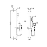 Nero Dolce Shower and Rail - Cylinder Handle